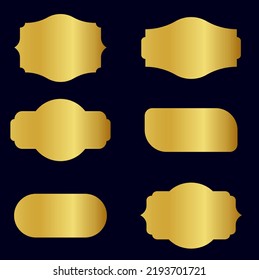 set of golden labels banner design vector illustration