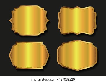 Set of golden labels.Golden vintage labels.