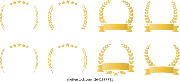 Set of golden laurel markings
