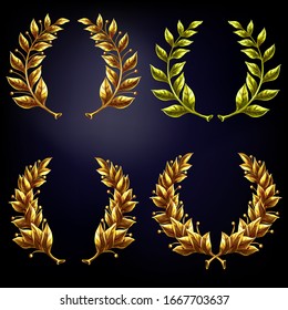 Set of Golden Laurel wreaths.