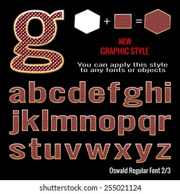 Set of golden letters and golden graphic style. You can apply this style to any fonts and objects, vector. EPS 10.