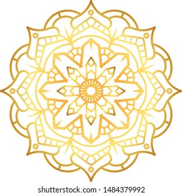 set of golden mandala vector