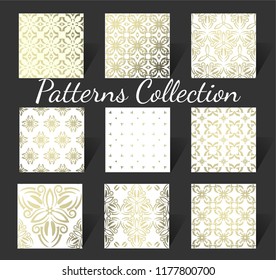 Set of golden ornamental patterns