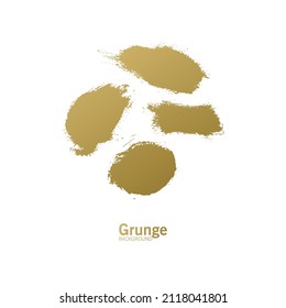 Set of Golden Paint Brush Strokes - Gold brush paint strokes, golden glitter texture, vector illustration
