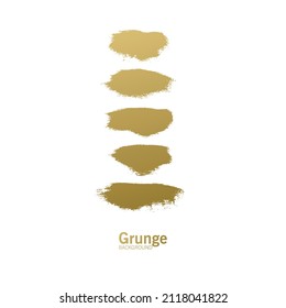 Set mit Golden Paint Brush Strokes - Goldene Pinselstriche, goldene Glitterstruktur, Vektorgrafik