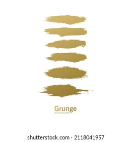 Set of Golden Paint Brush Strokes - Gold brush paint strokes, golden glitter texture, vector illustration