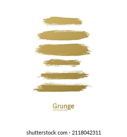 Set mit Golden Paint Brush Strokes - Goldene Pinselstriche, goldene Glitterstruktur, Vektorgrafik