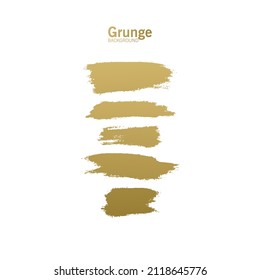 Set of Golden Paint Brush Strokes - Gold brush paint strokes, golden glitter texture, vector illustration