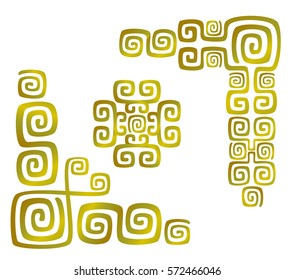 Set of golden patterns. EPS10 vector illustration