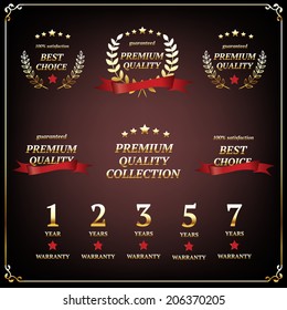 Set of golden premium quality elements