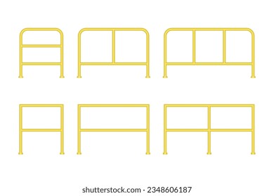 Set of golden railings, Barrier and bumper, Vector illustration.