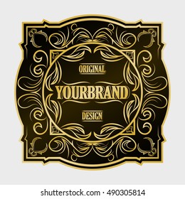 Set of golden retro label with space for your text.