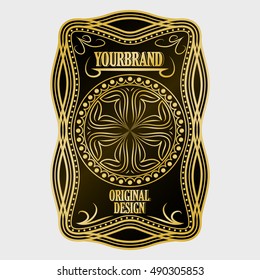 Set of golden retro label with space for your text.