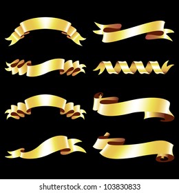 a set of golden ribbons