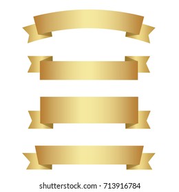Set of golden ribbons