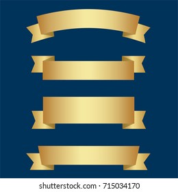 Set of golden ribbons