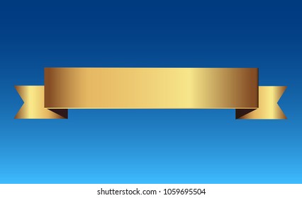 Set of golden ribbons vector.