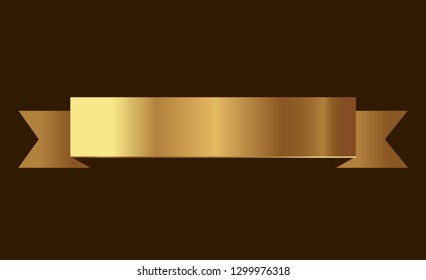 Set of golden ribbons vector.