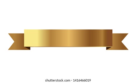 Set of golden ribbons vector.