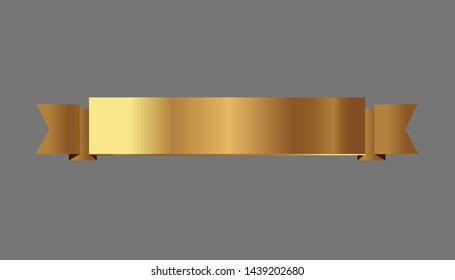Set of golden ribbons vector.