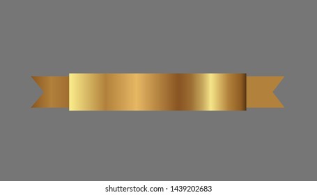 Set of golden ribbons vector.