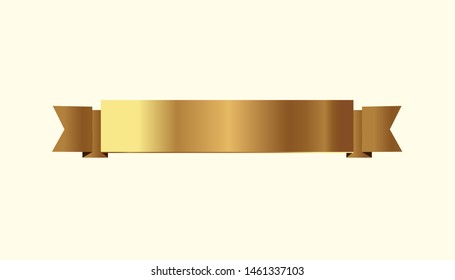 Set of golden ribbons vector.