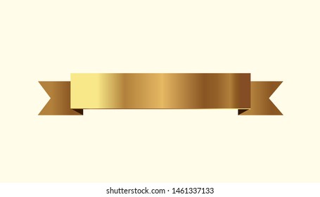 Set of golden ribbons vector.