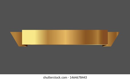Set of golden ribbons vector.