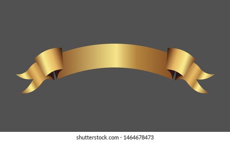 Set of golden ribbons vector.