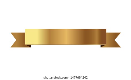 Set of golden ribbons vector.