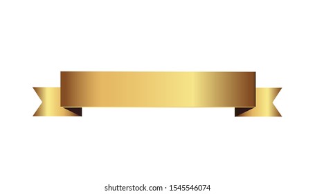 Set of golden ribbons vector.