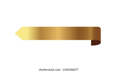 Set of golden ribbons vector.