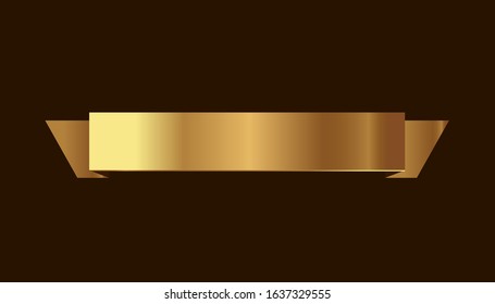 Set of golden ribbons vector.