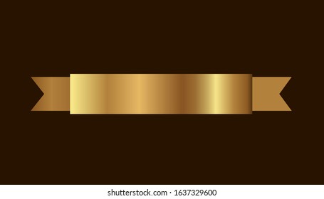 Set of golden ribbons vector.