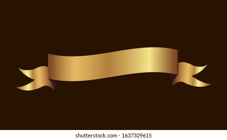 Set of golden ribbons vector.