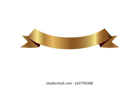 Set of golden ribbons vector.