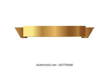 Set of golden ribbons vector.