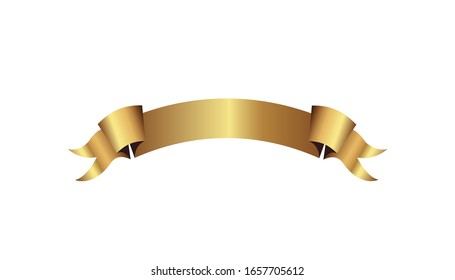 Set of golden ribbons vector.