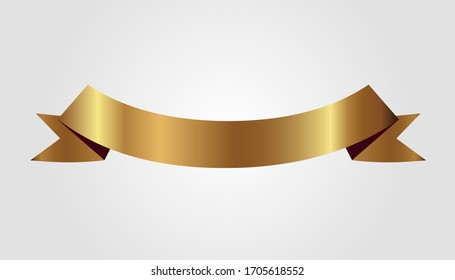 Set of golden ribbons vector.