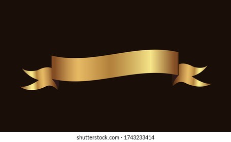 Set of golden ribbons vector.