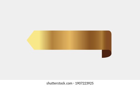 Set of golden ribbons vector.