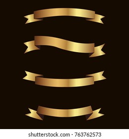 Set aus goldenen Bändern Vektorillustration.