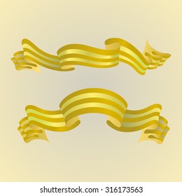 Set of golden ribbons for your text