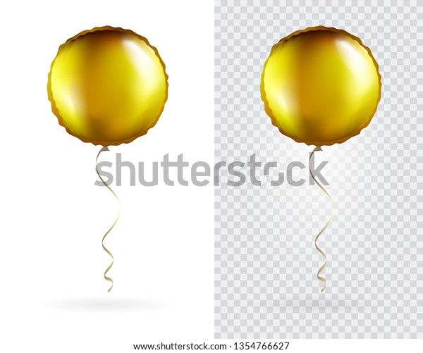Download Set Golden Round Shaped Foil Balloons Stock Vector Royalty Free 1354766627