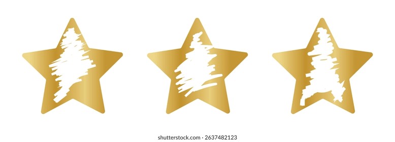 Set of golden scratch card surfaces with scraped textures isolated on white background. Collection of lotto winner, money prize, sale coupon, jackpot scratch cards Vector illustration.