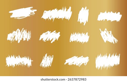 Set of golden scratch card surfaces with scraped textures isolated on white background. Collection of lotto winner, money prize, sale coupon, jackpot scratch cards Vector illustration.