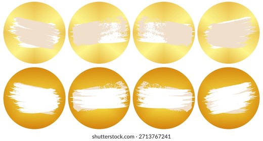 Satz goldener Kratzkartenoberflächen mit abgekratzten Texturen einzeln auf weißem Hintergrund. Sammlung von Lotto-Gewinner, Geldpreis, Verkauf Gutschein, Jackpot Rubbelkarten Vektorgrafik.