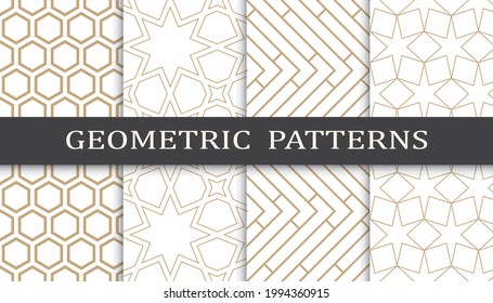 Set of golden seamless patterns