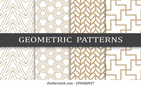 Set of golden seamless patterns