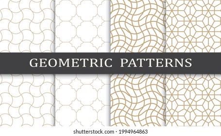 Set of golden seamless patterns